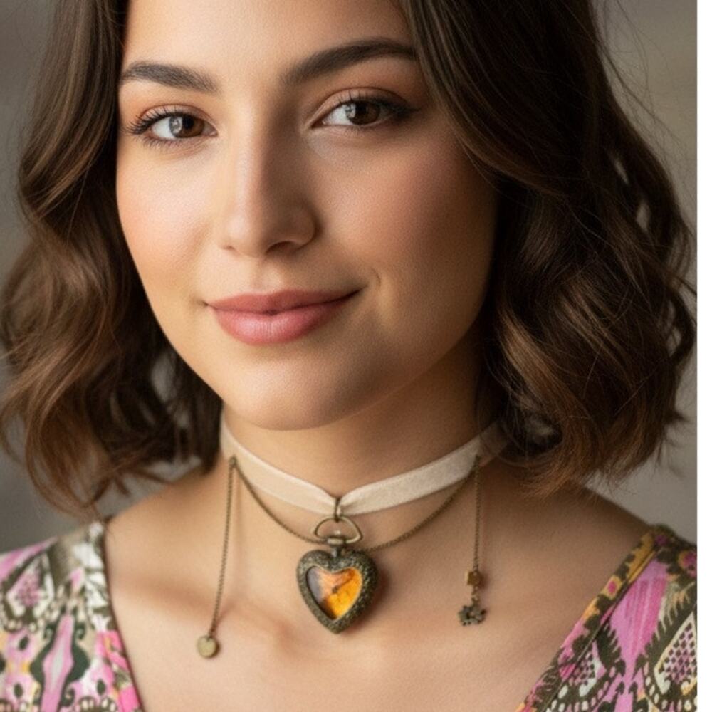 Handmade Upcycled Steampunk/Cottagecore/Vintage Style Velvet Clock Choker
